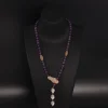 Vintage-style Colored Natural Stone Necklace