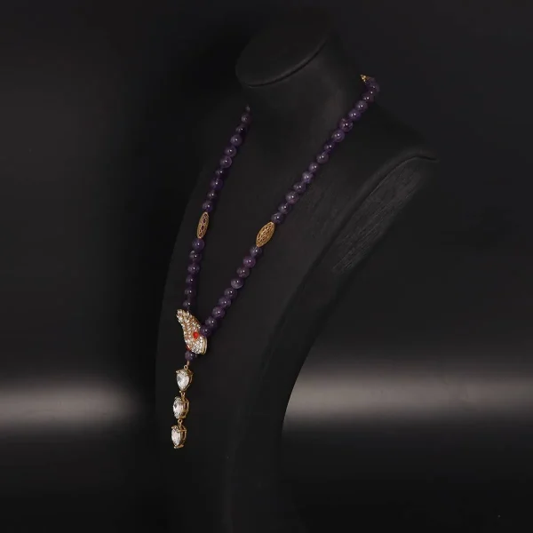 Vintage-style Colored Natural Stone Necklace