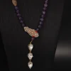 Vintage-style Colored Natural Stone Necklace