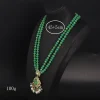Green Colored Glass Vintage Pendant Necklace