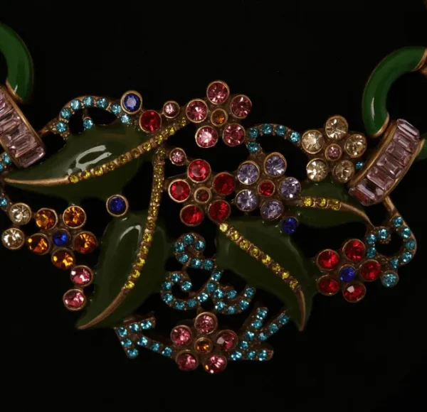 Vintage Floral Heavy - work Necklace