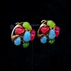 Gorgeous Vintage - style Colorful Corn - inspired Jelly Earrings