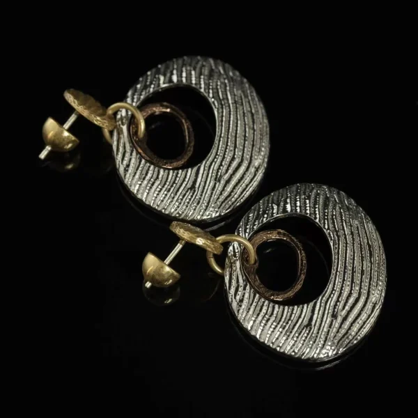 Copper - Alloy Coffee - Gold Earrings