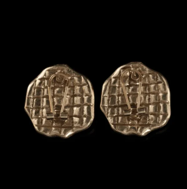 Enamel - Coated Earrings with Yellow Natural Stones