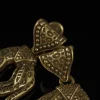 Gold - Toned Vintage Leopard Earrings