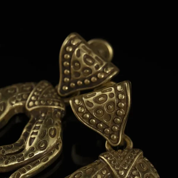 Gold - Toned Vintage Leopard Earrings
