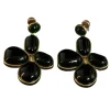Black Floral Earrings