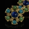 Multi - Colored Natural Stone Sunflower Earrings