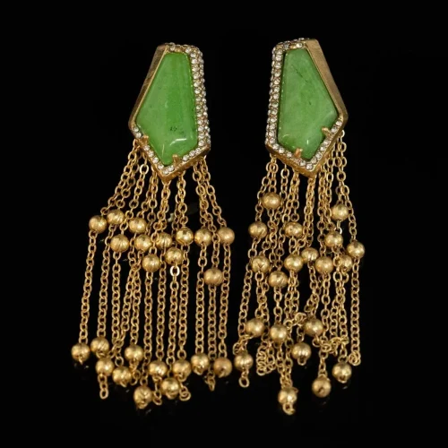 Natural Stone Tassel Earrings