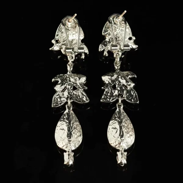 Purple Crystal Pendant Earrings