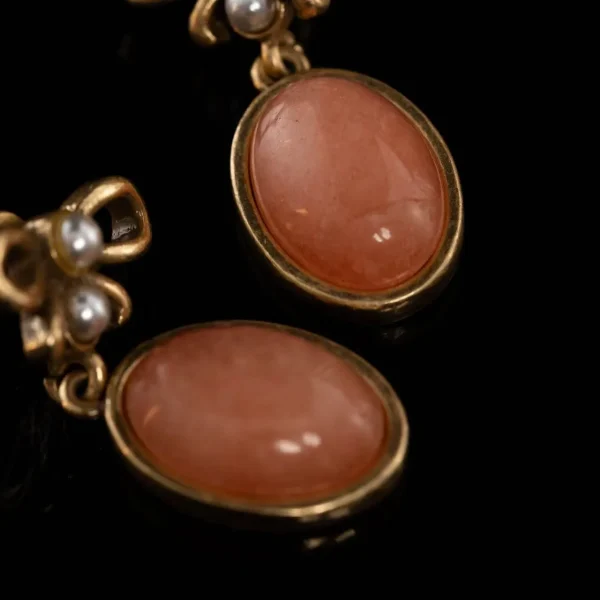 Vintage - Inspired Natural Stone Bow Earrings