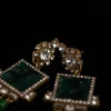 Vintage - Style Emerald Tassel Earrings