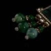 Vintage - Style Emerald Tassel Earrings