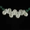 Emerald - Green Natural Stone and Pearl Necklace