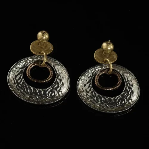 Copper - Alloy Coffee - Gold Earrings