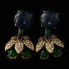 Green Natural Stone Drop Earrings