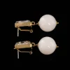 Brass - Alloy Earrings with Natural Stones