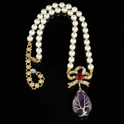 Vintage - Style Pearl Beaded Necklace