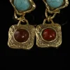 Copper Alloy Diamond - Shaped Earrings