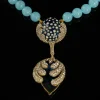 Exquisite Turquoise - Beaded Necklace with Ornate Pendant