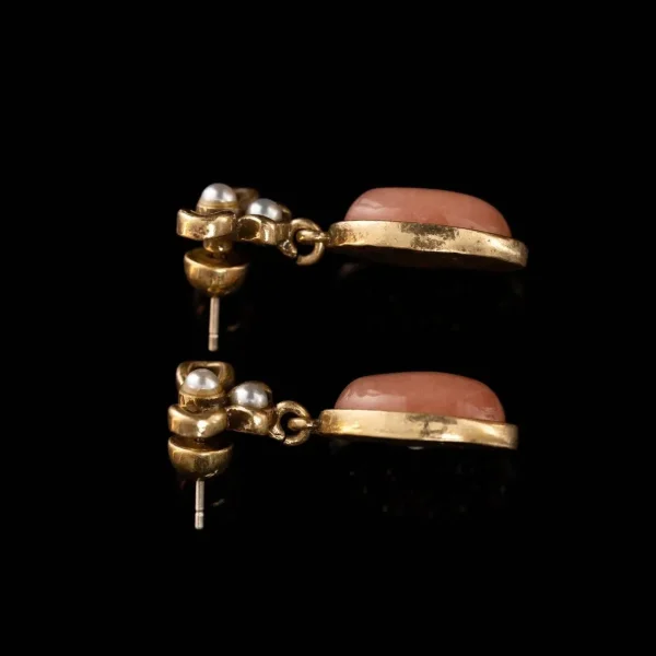 Vintage - Inspired Natural Stone Bow Earrings