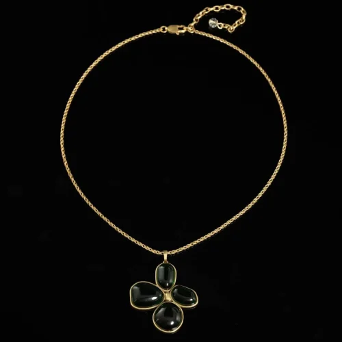 Vintage - Style Floral Pendant Necklace