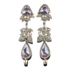Purple Crystal Pendant Earrings