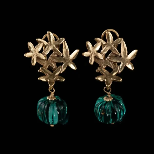 Floral - Inspired Gold - Tone Earrings