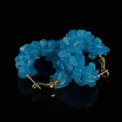 Blue Chip Circle Earrings