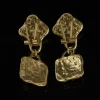 Copper Alloy Diamond - Shaped Earrings