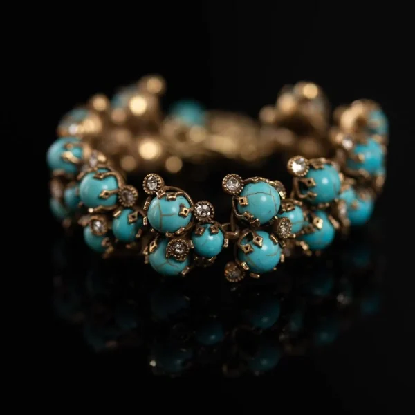 Patina Gold Turquoise Bracelet