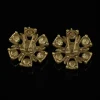Multi - Colored Natural Stone Sunflower Earrings