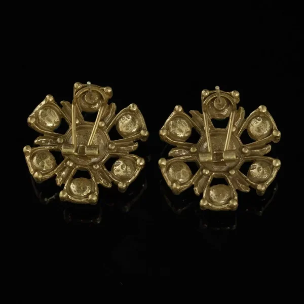 Multi - Colored Natural Stone Sunflower Earrings