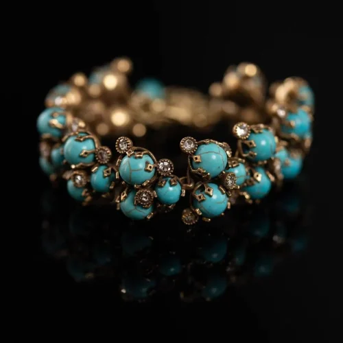 Patina Gold Turquoise Bracelet