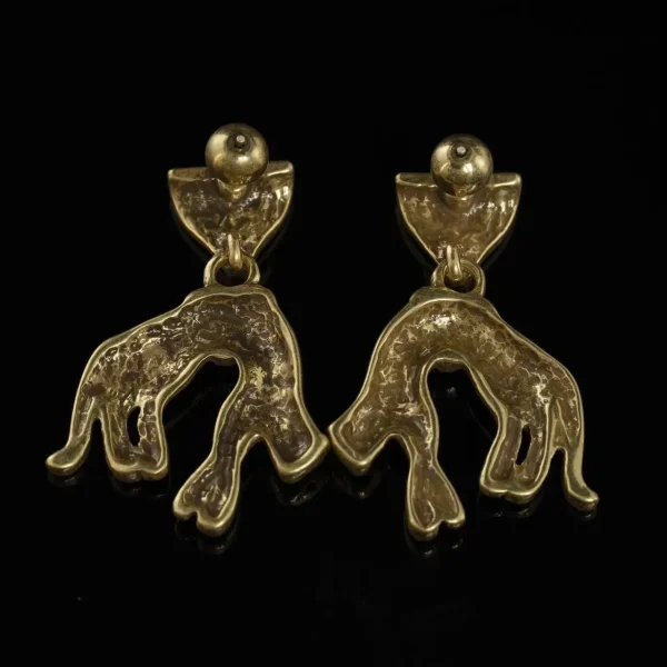 Gold - Toned Vintage Leopard Earrings