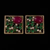 Green Crystals and Natural Stones Earrings