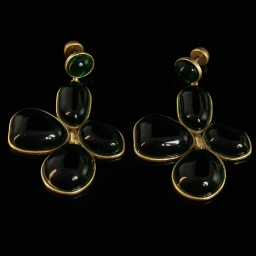 Black Floral Earrings