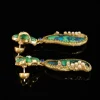 Green - Toned Irregular - Shaped Drop Earrings