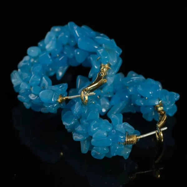Blue Chip Circle Earrings