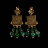 Vintage - Style Emerald Tassel Earrings