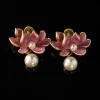 Vintage Knit - Inspired 3D Lotus Earrings