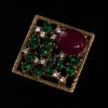 Green Crystals and Natural Stones Earrings