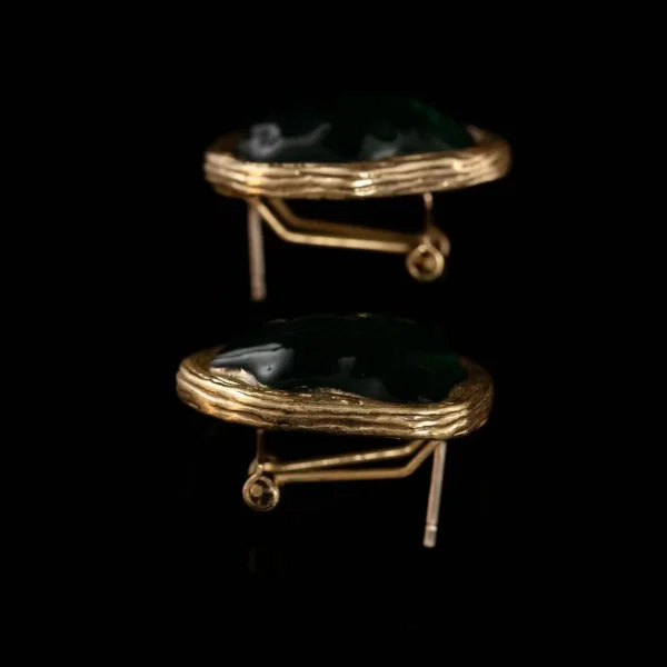 Natural Green Stone Earrings
