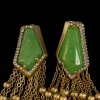 Natural Stone Tassel Earrings