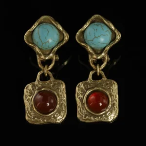 Copper Alloy Diamond - Shaped Earrings