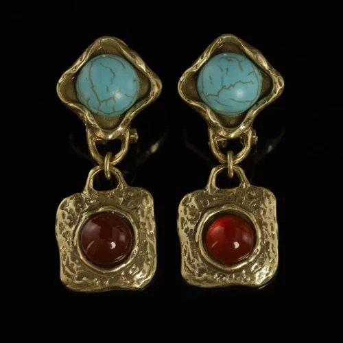 Copper Alloy Diamond - Shaped Earrings