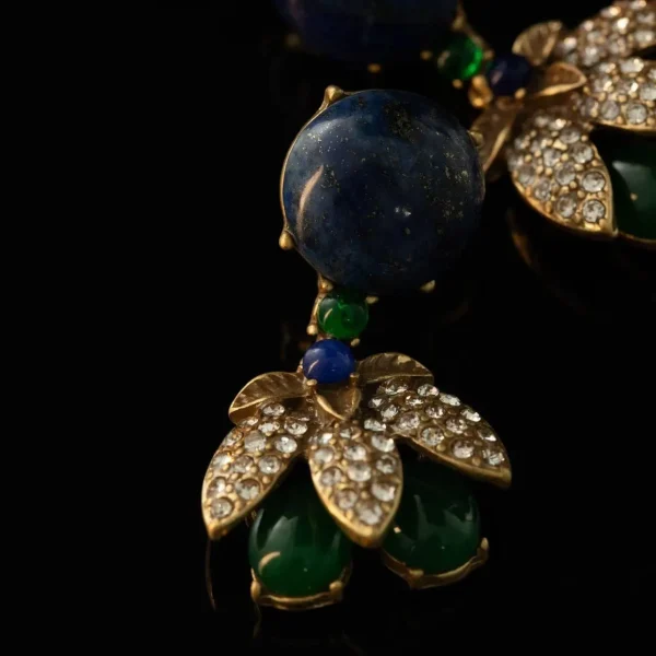 Green Natural Stone Drop Earrings
