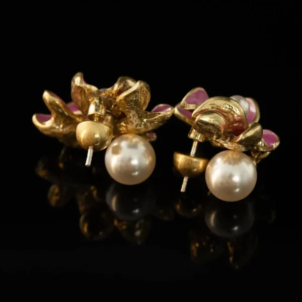 Vintage Knit - Inspired 3D Lotus Earrings