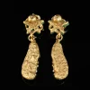 Green - Toned Irregular - Shaped Drop Earrings