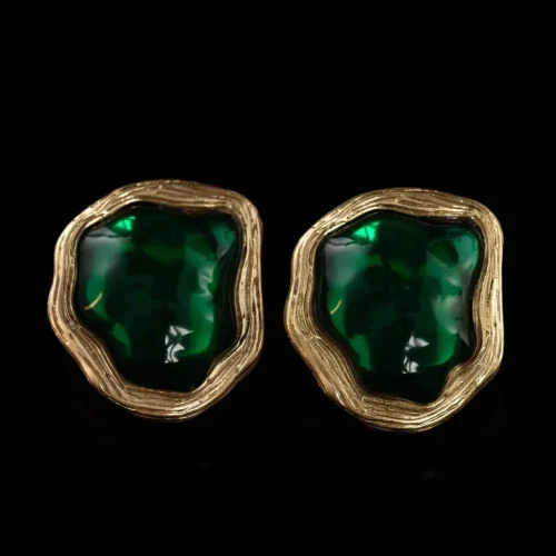 Natural Green Stone Earrings